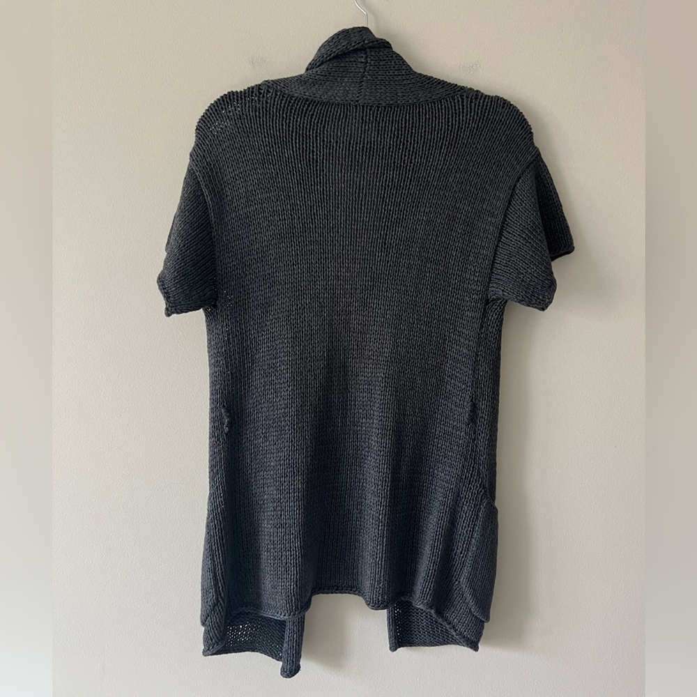 MaxMara Charcoal Open Front Knit Cardigan Sweater Vest – Size Small - Picture 2 of 6